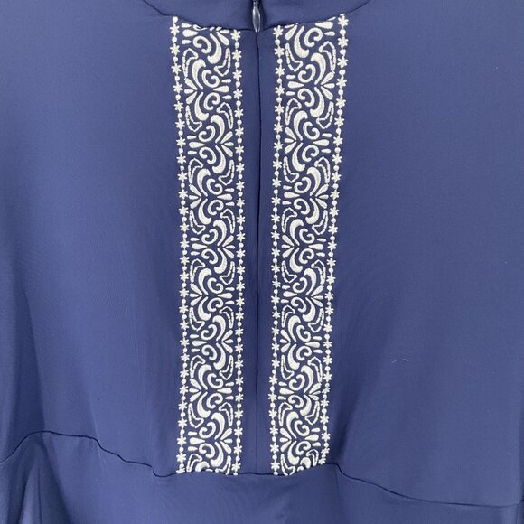 Lands End Womens S Cover Up Swim Top Rash Guard Ruched Sides 1/2 Zip Embroidered - Picture 4 of 10